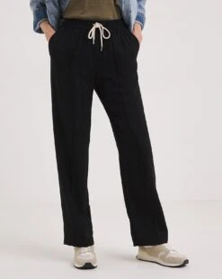 Premium Lyocell Tie Waist Wide Leg Trouser| Black -Trendy Rae Sales y01zi998736w