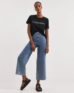 Calvin Klein Core Logo T-Shirt| Black -Trendy Rae Sales y01zp843751w