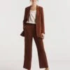 Cognac Wide Leg Trousers| Cognac
