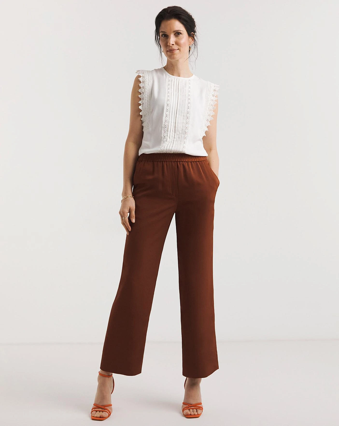 Cognac Wide Leg Trousers| Cognac 5 Cognac Wide Leg Trousers| Cognac - Image 3