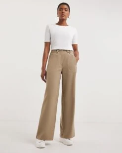 Adjustable Waist Wide Leg Trousers| Neutral -Trendy Rae Sales y01zv902724w