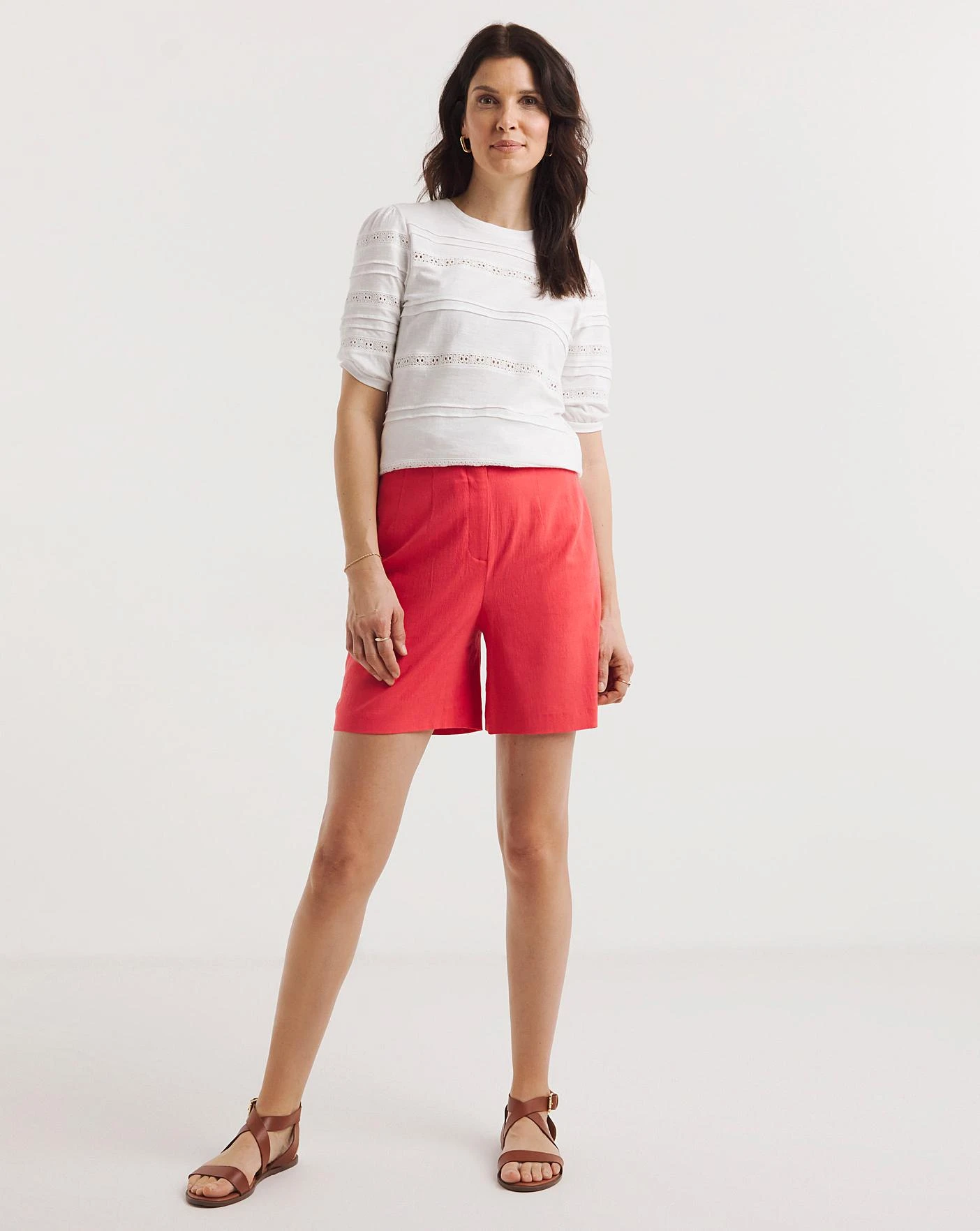 Coral Linen Bermuda Shorts| Coral 5 Coral Linen Bermuda Shorts| Coral - Image 3