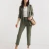 Soft Khaki Scuba Straight Leg Trousers| Soft Khaki -Trendy Rae Sales y01zv977730w