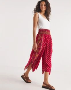Joe Browns Beach Babe Aztec Shirred Waist Trousers| Red 9 Joe Browns Beach Babe Aztec Shirred Waist Trousers| Red -Trendy Rae Sales y01zy259751w