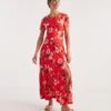 Joe Browns Jersey Elegant Sophistication Red Maxi Dress| Red Multicolour -Trendy Rae Sales y01zy271751w