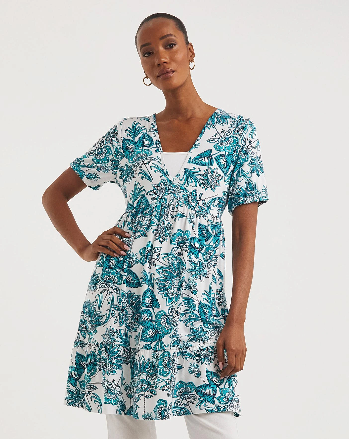 Joe Browns Jersey Floral Tunic| Blue Multi-coloured 3 Joe Browns Jersey Floral Tunic| Blue Multi-coloured