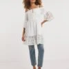 Joe Browns Cold Shoulder Broderie Tunic| White