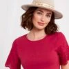 Joe Browns Broderie Sleeve Tee| Red -Trendy Rae Sales y01zy455501s