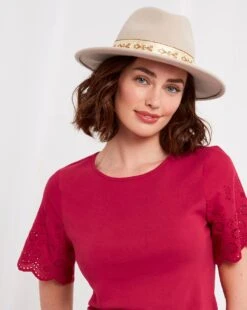 Joe Browns Broderie Sleeve Tee| Red