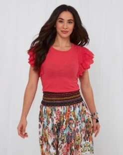 Joe Browns Pretty Broderie Top| Pink