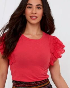 Joe Browns Pretty Broderie Top| Pink -Trendy Rae Sales y01zy458504s