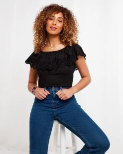 Joe Browns Broderie Frill Tee| Black 9 Joe Browns Broderie Frill Tee| Black -Trendy Rae Sales y01zy470502s