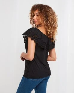 Joe Browns Broderie Frill Tee| Black 10 Joe Browns Broderie Frill Tee| Black -Trendy Rae Sales y01zy470504s