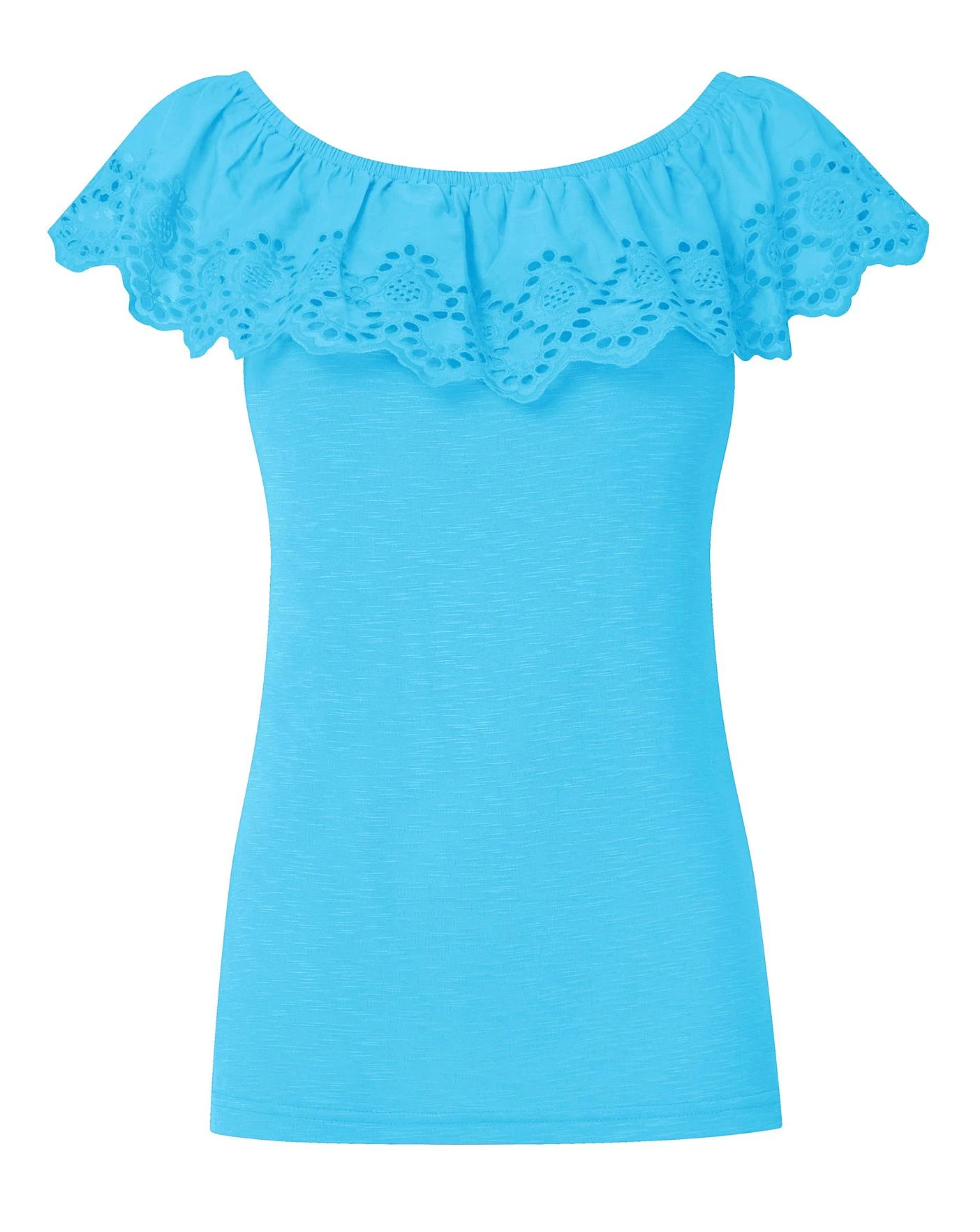 Joe Browns Broderie Frill Tee| Blue 4 Joe Browns Broderie Frill Tee| Blue - Image 2