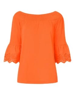 Joe Browns Bardot Broderie Top| Orange -Trendy Rae Sales y01zy474500s