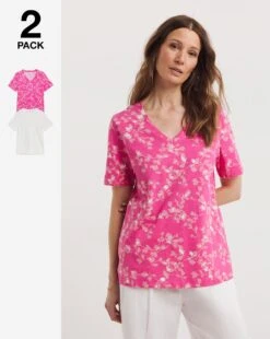 Julipa 2 Pack T-Shirt| White Print