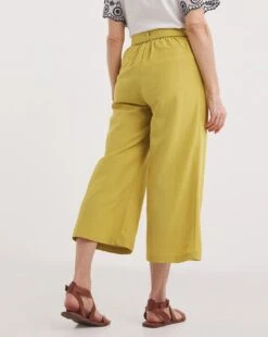 Julipa Linen Crop Trouser| Lime -Trendy Rae Sales y07eg470738w