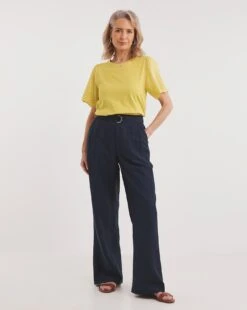 Julipa Linen Trouser| Navy