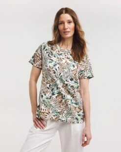 Julipa Button Shoulder Jersey Top| Floral Print -Trendy Rae Sales y07eg536708w
