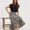 Julipa Linen Skirt| Black Print -Trendy Rae Sales y07eg546748w