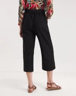 Julipa Linen Crop Trouser| Black -Trendy Rae Sales y07eg550732w