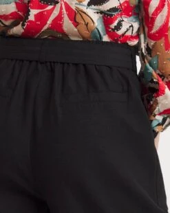 Julipa Linen Crop Trouser| Black -Trendy Rae Sales y07eg550733w