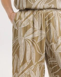 Julipa Printed Crinkle Trouser| Khaki Print -Trendy Rae Sales y07eg556733w