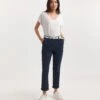 Julipa Chino Trouser With Belt| Navy -Trendy Rae Sales y07eg601741w