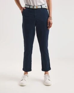 Julipa Chino Trouser With Belt| Navy -Trendy Rae Sales y07eg601742w