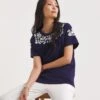 Julipa Embroidered T-Shirt| Navy -Trendy Rae Sales y07eg748725w