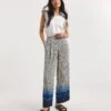 Julipa Printed Crinkle Trouser| Blue Print -Trendy Rae Sales y07eg811725w
