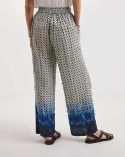 Julipa Printed Crinkle Trouser| Blue Print -Trendy Rae Sales y07eg811728w