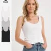 Black/white/grey 3 Pack Vests| Black/White/Grey -Trendy Rae Sales z01ab550952w