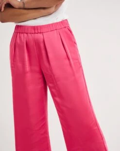 Pink Satin Trousers With Pull On Waist| Pink -Trendy Rae Sales z01gz676751w
