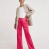 Pink Satin Trousers With Pull On Waist| Pink -Trendy Rae Sales z01gz676754w