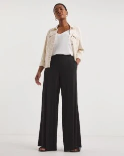 Black Jersey Palazzo Trousers| Black 8 Black Jersey Palazzo Trousers| Black -Trendy Rae Sales z01gz736745w