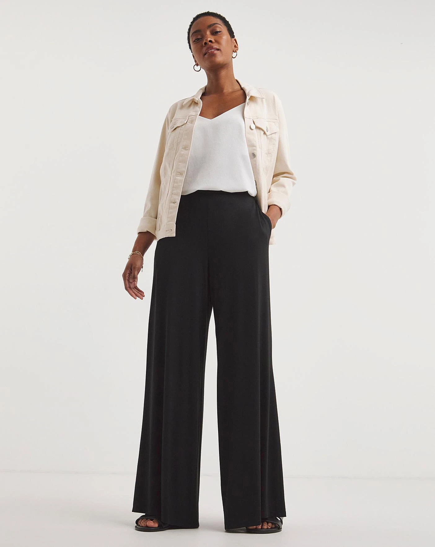 Black Jersey Palazzo Trousers| Black 5 Black Jersey Palazzo Trousers| Black - Image 3