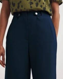 Navy Adjustable Waist Trousers| Navy -Trendy Rae Sales z01xl129707w