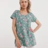 Julipa Round Neck Printed Tunic| Green Multicolour