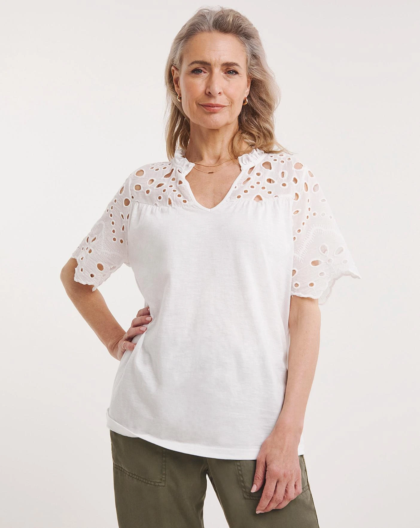 Julipa Cut Out Broderie Top| White 3 Julipa Cut Out Broderie Top| White