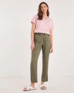 Julipa Relaxed Cargo Trouser| Khaki